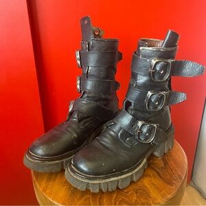 A.S. 98 Distressed Black Hamish Boots 39